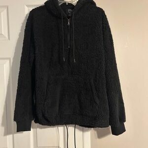 NWT Original Use Super Soft Black Sherpa Quarter-Zip Hoodie Medium